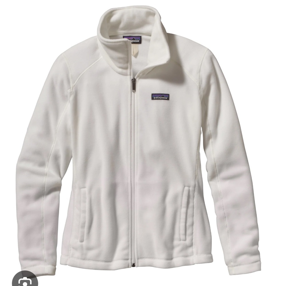 Patagonia white micro D fleece zip up women’s medium